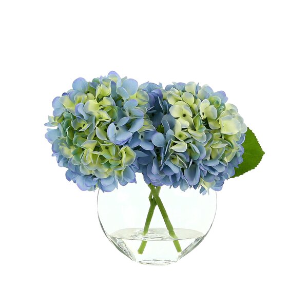 Creative Displays, Inc. Hydrangea Floral In Glass Vase Perigold